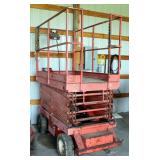 Electric 4 Wheel Scissor Lift, 750lb Capacity