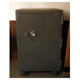 Diebold Inc. Vintage Steel Combination Safe, Marked Property Of The Post Office Department, 53" x 33