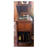 Antique Oak Columbia Grafanola, Model B66028, Appears To Be In Working Order, 43" x 19" x 22"