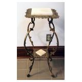 Art Nouveau Jardinere/Plant Stand With Marble Inserts, 32" x 14" x 14"
