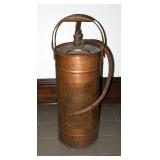 Antique Miller Peerless Copper Pump Fire Extinguisher, With Hose