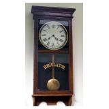 Vintage Sessions Clock Co. Regulator Pendulum Wall Clock With Key, 34" x 15" x 5"