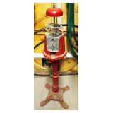 Vintage Coin Operated Gumball Machine, 38" Tall
