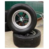 14" Aluminum ET 5 Spoke Wheels, With Uniroyal Tiger Paw Tires G60-14, Qty 2