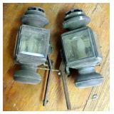Antique Brass Solar Carriage Lamps, Model 1132, Qty 2, Have Been Converted To Electric