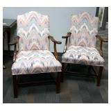 Hickory Chair Matching Upholstered Arm Chairs, Qty 2, 40" x 24" x 27"