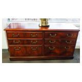 Solid Wood 6-Drawer Lockable Credenza With Key, 31" x 60" x 19