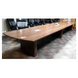 Hon 3-Pedestal Conference Room Table Wired For Electric And Phone, 30" x 20