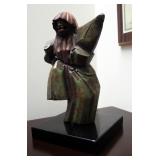 Metal Asian Dancing Sculpture, 11" Tall