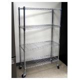 Stainless Steel Rolling Wire Storage Rack, 58" x 36" x 15"