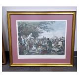 Framed Matted Under Glass "Stump Speaking" And "County Election" Prints By G.C. Bingham, 29" x 34" I