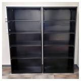 Metal Bookcases With Adjustable Shelves, Qty 2, 72" x 34" x 13"