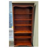 Solid Wood Bookcase With Pressed Wood Trim And 4 Adjustable Shelves, 79" x 34" x 13"