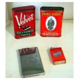 Vintage Tobacco Tins Prince Albert Velvet And Christian Pepers, Tobacco Bucket, Lucky Strike Cigaret