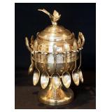 Antique Victorian Silver Plated Sugar Bowl With All 13 Spoons