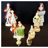 Antique Orion China 10" Men And Women Figures, L And M China Figures, And More, Several Marked "In O
