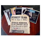 Vintage Life, Newsweek, Look, And People Magazines, Qty 6, And Stars And Stripes JFK Assassination N