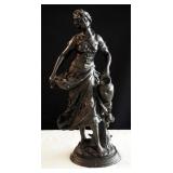 Cast 15.5" Lady Statuette On Base
