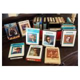 Vintage 8-Track Cassette Tapes Including Artists Willie Nelson, Ray Charles, Conway Twitty, Hank Wil