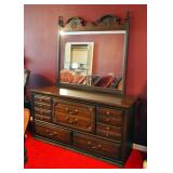 Ayers Solid Wood 8-Drawer Dresser With Mirror, 75" x 60" x 19"