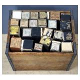 Antique Player Piano Song Rolls, Various Companies And Titles, Qty 24 Rolls, In Wood Crate