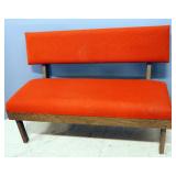 Church Pew With Padded Seat And Back With Hymnal On Back