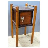 Vintage Wood Smoking Stand With Single Drawer