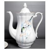 Walbrzych China Tea Set, Includes Teapot, Creamer, Sugar, Teacups And Saucers, Total Qty 15