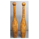 Antique Juggling Pins, Qty 2, Both Unmarked
