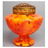 Splatter Glass Vase, Approx 6" High