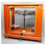 Pharmacy Scale In Wood Display Case