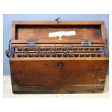 Antique Oil Sample Tubes In Sales Case, With Handle