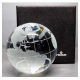 Prism Crystal Globe With Frosted Continents, 4" Diameter
