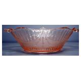 Pink Depression Glass Handled Bowl