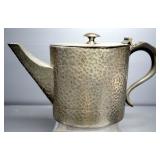 Hammered Metal Tea Set, Includes Cup, Sugar, Creamer And Teapot