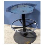 Vintage Industrial Shop Stool With Footrest