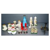 Salt And Pepper Shaker Assortment, Includes Ceramic Glass And Plastic, 20 Total Pieces