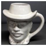 Frankoma 601 Cowboy Mug, Mt Vernon, VA Head Pitcher And Mini Creamer, Total Qty 3
