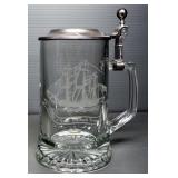 Glassware With Metal Lida, Includes Steins, Malted Milk Mixer And Sample Bottles, Total Qty 6