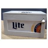Miller Light Wood Cooler 14" High x 23" Wide x 15.5" Deep, With Bottle Opener On Front