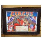 Antique Circus Promotional Poster And Children