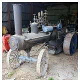 1/2 Scale Frelance Model Steam Tractor Engine, Nicknamed The Blue Ox Burns Wood Or Coal