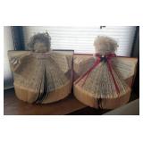 Hand Crafted 3-D Angel Books Made From Hymnals, Qty 2