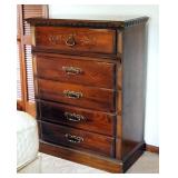 Solid Wood 5-Drawer Chest Of Drawers, 48" X 36" X 18"