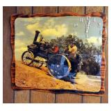 Case Steam Engine Tractor Battery Operated Wall Clock, 17" x 21"