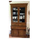 Solid Wood 4 Door China Cabinet With Dovetail Construction, 79.5" x 38.5" x 22"