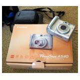 Canon Powershot Digital Camera Model A540 With Carrying Case In Original Box And Sony Handycam Video