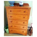 Solid Wood 5 Drawer Chest Of Drawers, 47" x 32.5" x 18.5"