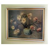 Framed Under Glass Herm. Hugh Berten Dogwood Flower Print 22" x 26"