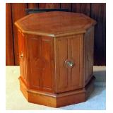 Solid Wood Octagonal End Table With Storage, 24" x 24" x 24"